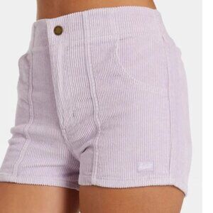 Hammies Women's High Waisted Elastic Waist Lavender Corduroy Shorts Size 26
